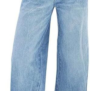 EMMIOL Women's 2026 Wide Leg Jeans Distress Mid Waist Denim Pants Vintage Y2K Trousers