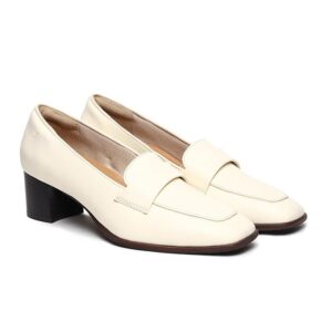 YOHO Bliss Heel 001 Slip-on Loafers for Women | Comfortable & Stylish Block Heeled | Fashion Moccasins with Footpharma Footbed | Perfect for Casual, Formal Shoe